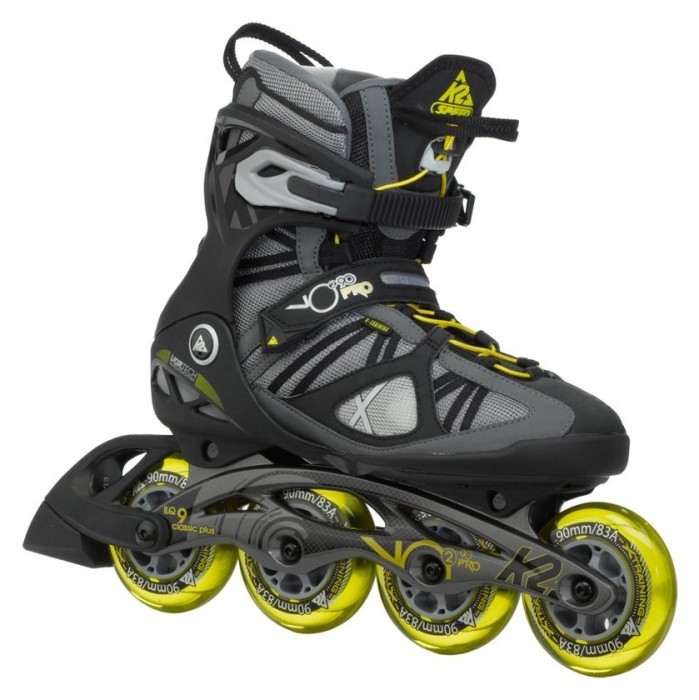 Роликовые коньки для взрослых K2 VO2 90 PRO M 44 (10.5US) 285мм Black/grey/green (3050008)