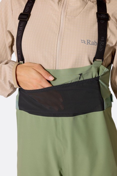 Штани жіночі Rab Kinetic Alpine Stretch Bib Wmns, Dark Fig Green, M Regular