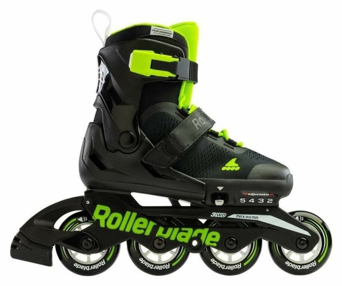Ролики детские Rollerblade Microblade Black Green (тест)