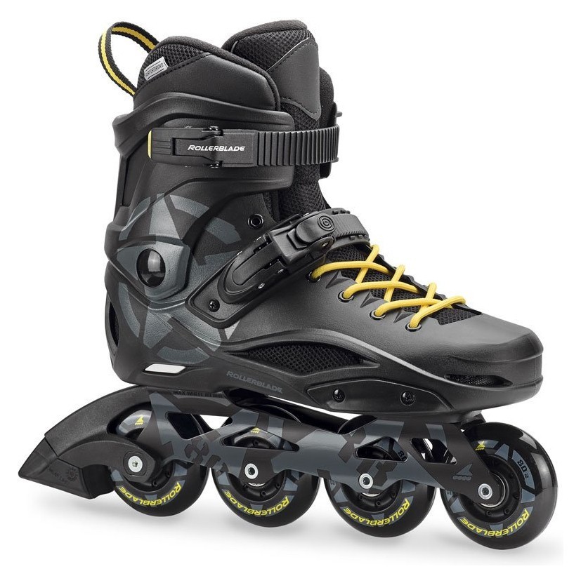 Роликові коньки для дорослих Rollerblade RB 80 36.5 (6US) 230мм Black/yellow (07847700 800), укр, укр