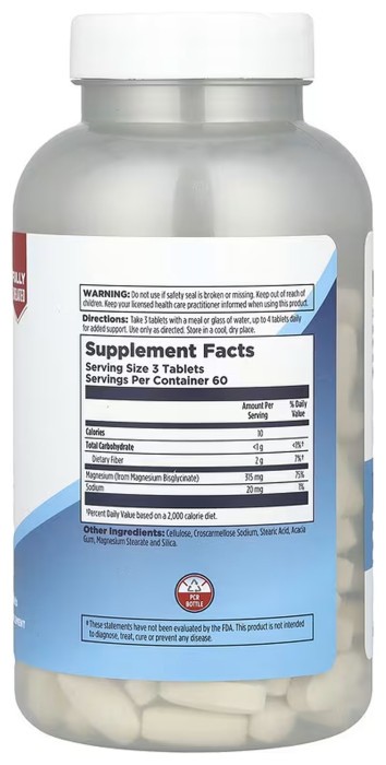 Chelated Magnesium Bisglycinate - 180 tabs