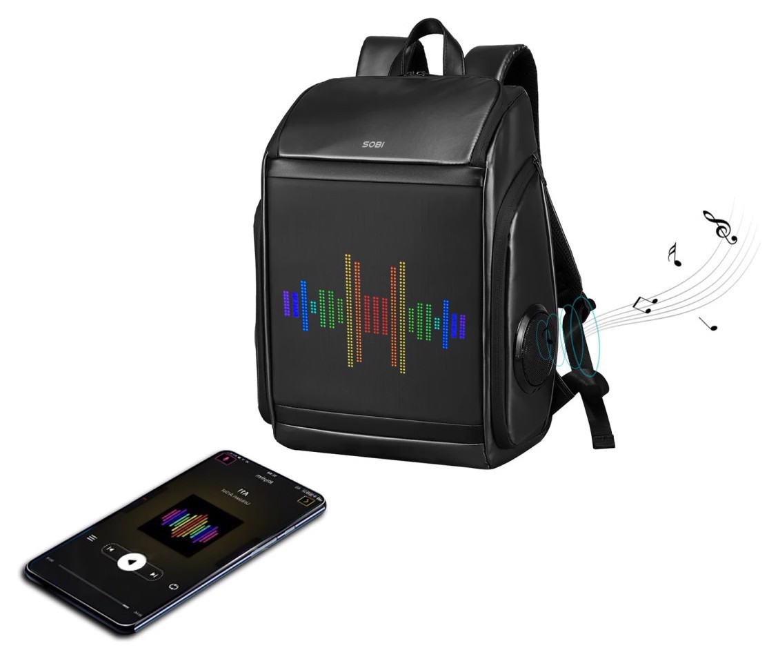 Рюкзак Sobi Pixel SB9710 Black с LED экраном