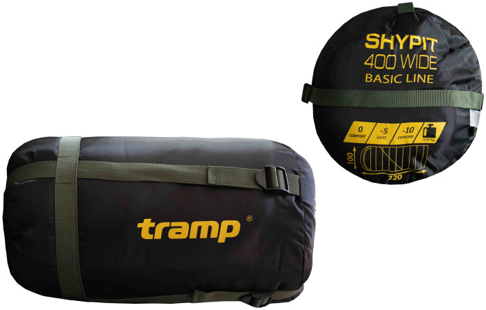 Спальний мішок Tramp Shypit 400XL одеяло з капюшю прав olive 220/100 UTRS-060L