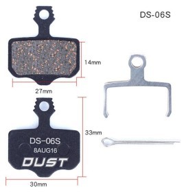Колодки тормозные полуметалл DUST DS-06S Подходит под дисковый тормоз AVID ELIXI/R/CR Mag /E1/E3/E5/E7/E9/XO/XX