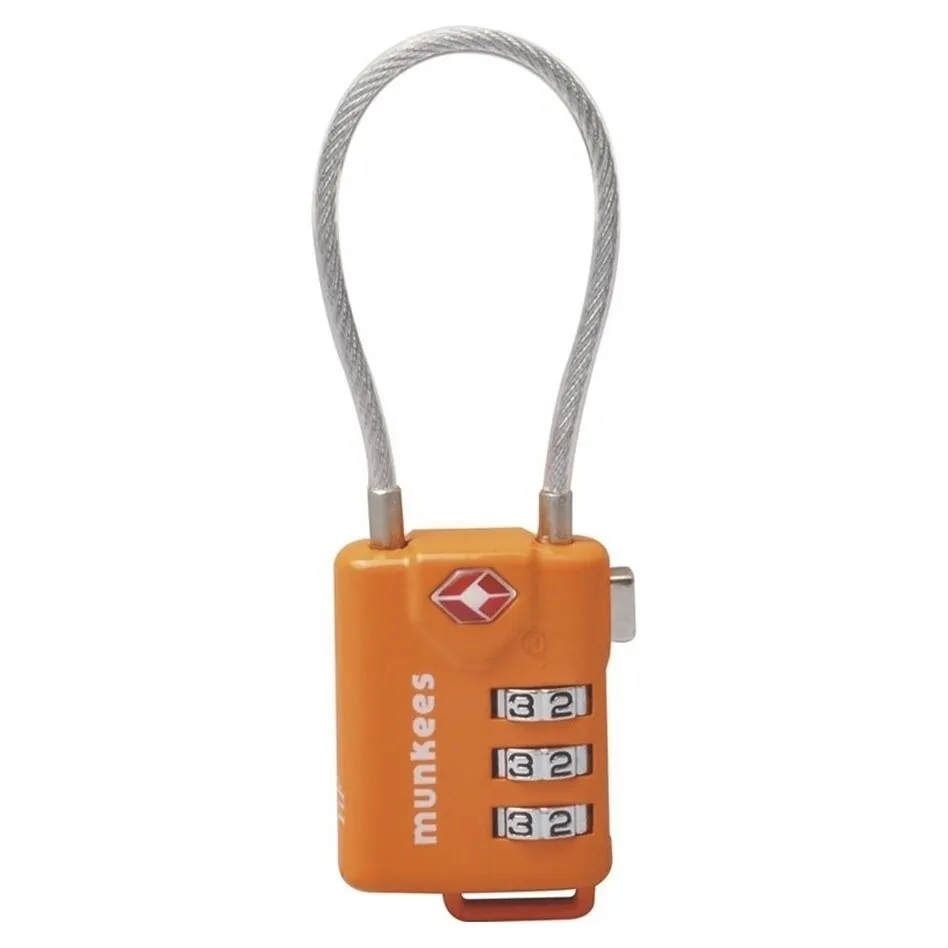 Munkees 3609 брелок-замок TSA Cable Combi Lock orange (3609-OR)