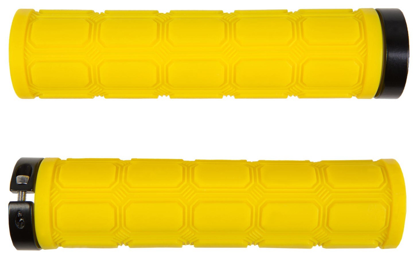 Грипсы 130мм BC-GR6410 желтый с алюмом. черным замком