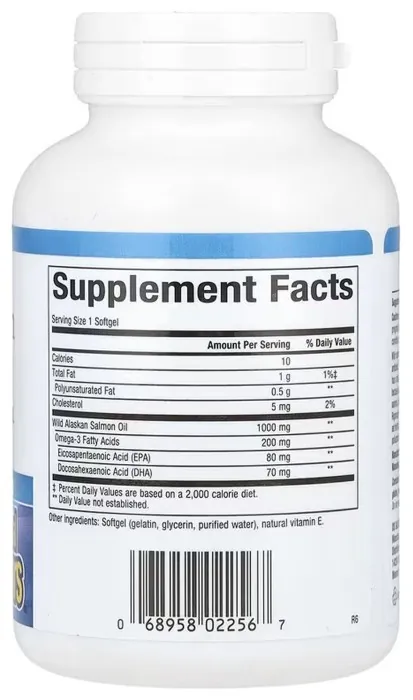 Wild Alaskan Salmon Oil 1000mg - 90 softgels