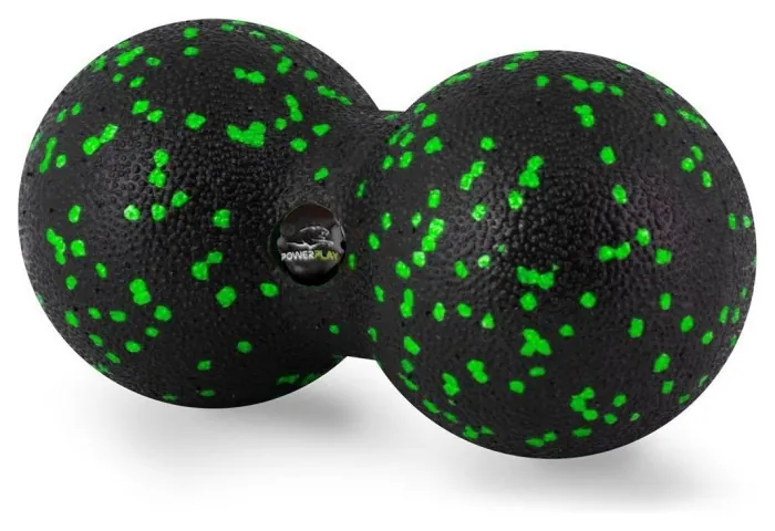 Массажный мяч двойной PowerPlay PP-4352 Epp foam peanut ball (d8*16cm.) Черно/Зеленый
