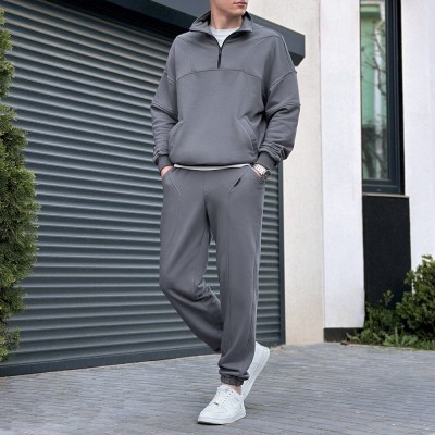 Спортивний костюм чоловічий графіт кофта зі штанами Pobedov Grand