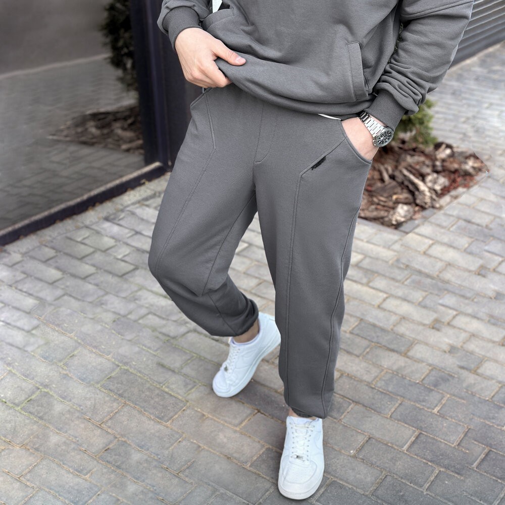 Спортивный костюм мужской графит кофта с брюками Pobedov Grand