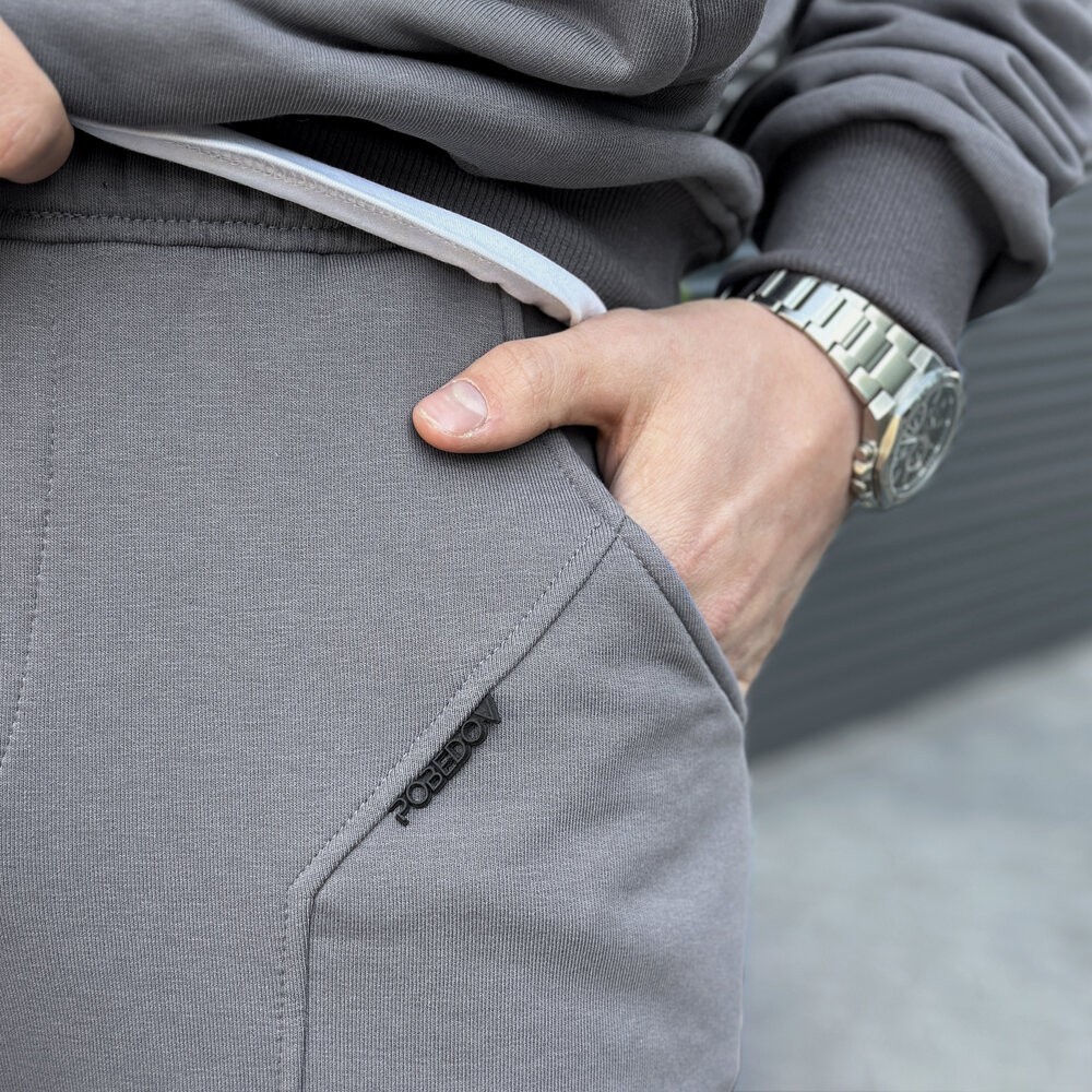 Спортивный костюм мужской графит кофта с брюками Pobedov Grand