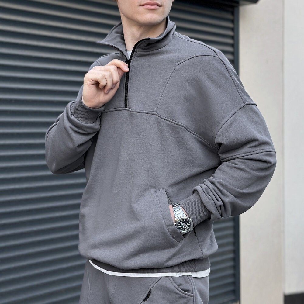 Спортивный костюм мужской графит кофта с брюками Pobedov Grand