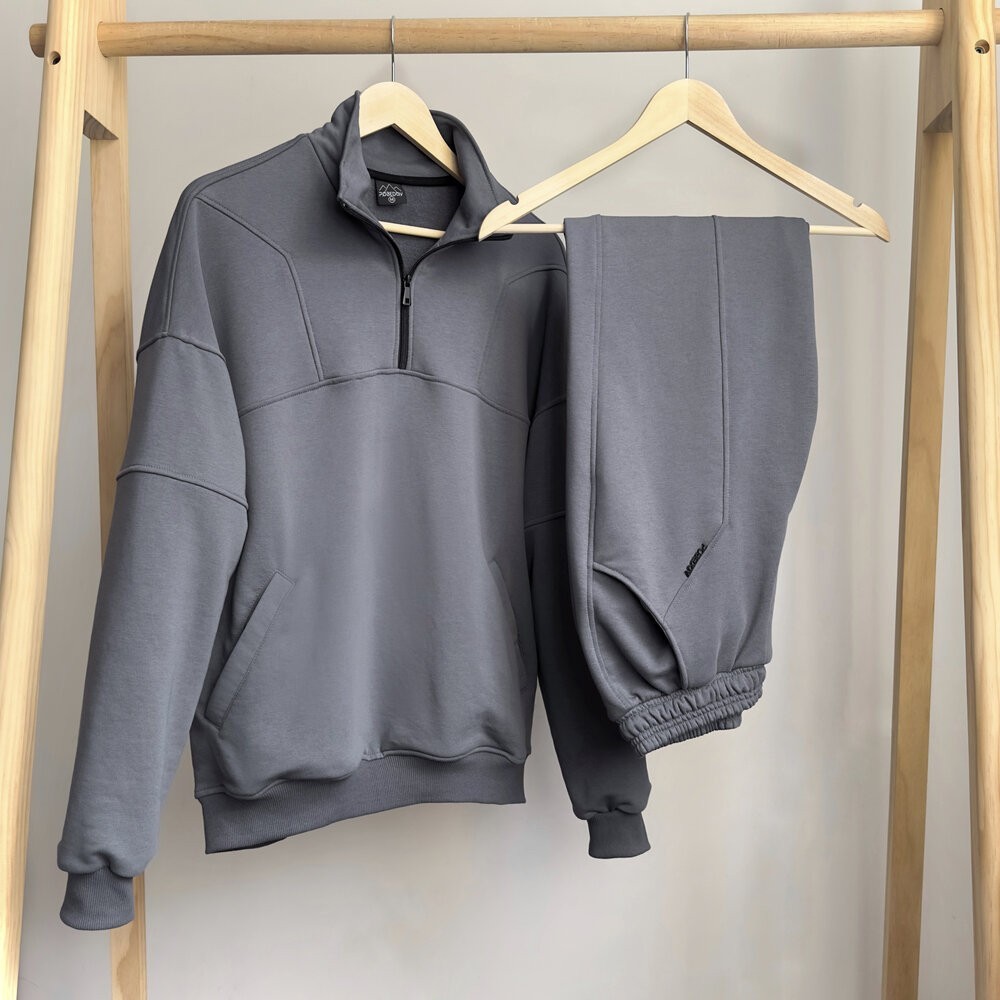 Спортивный костюм мужской графит кофта с брюками Pobedov Grand