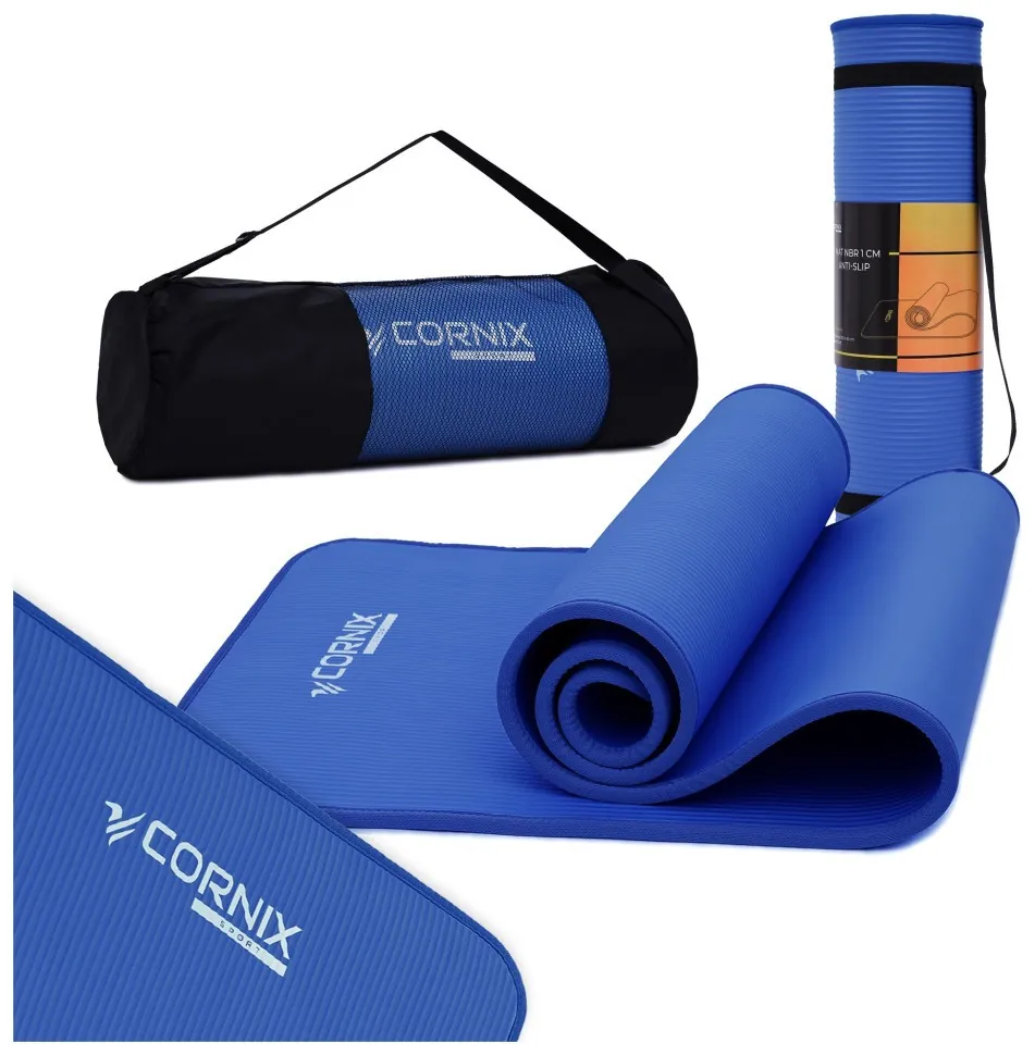Килимок спортивний Cornix NBR 183 x 61 x 1 cм для йоги та фітнесу XR-0096 Blue/Blue (LFXR-0096)