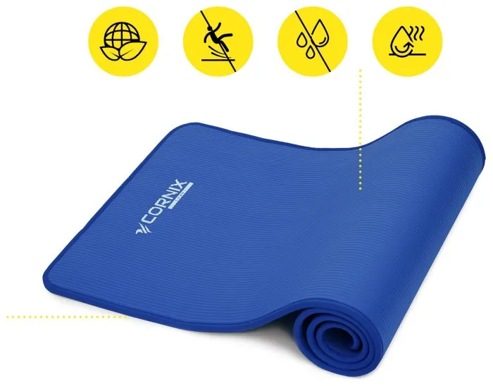 Коврики спортивные Cornix NBR 183 x 61 x 1 cм для йоги и фитнеса XR-0096 Blue/Blue