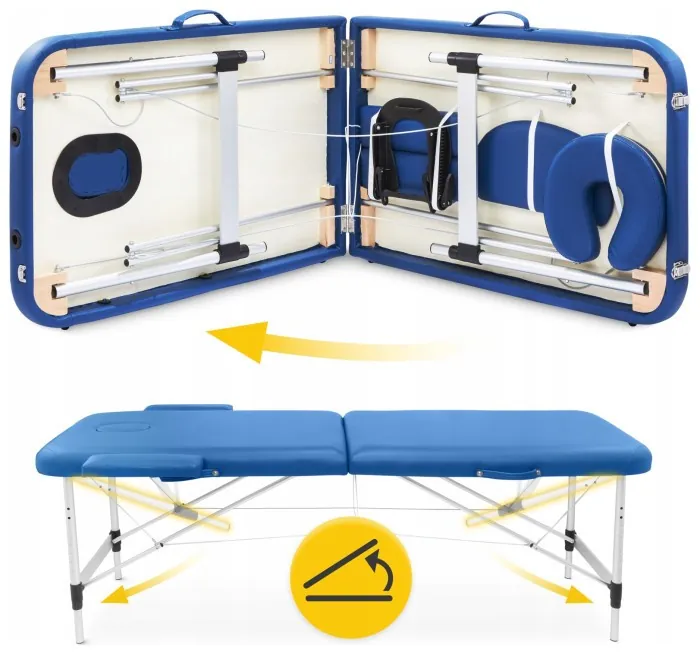 Масажний стіл складний 4FIZJO Massage Table Alu W60 Blue (P-5907739318404)