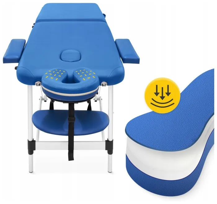 Масажний стіл складний 4FIZJO Massage Table Alu W60 Blue (P-5907739318404)