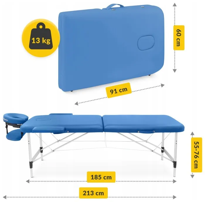 Масажний стіл складний 4FIZJO Massage Table Alu W60 Blue (P-5907739318404)