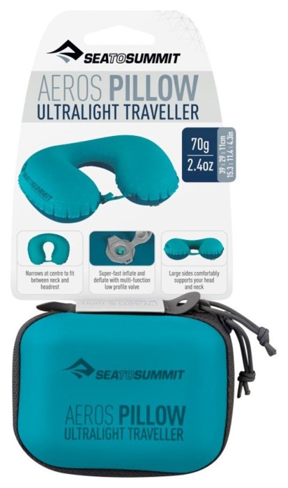 Подушка надувная Sea to Summit Aeros Ultralight Pillow Traveller, 11х39х29см, Aqua