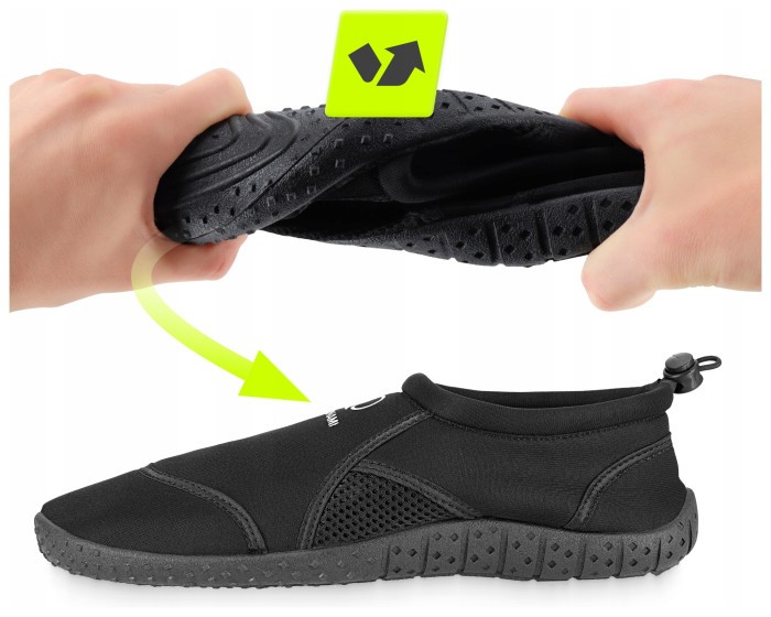 Обувь для пляжа (аквашузы) TSUNAMI Slip-On для плавания и водных видов спорта Size 30 Black (P-5905973406192)