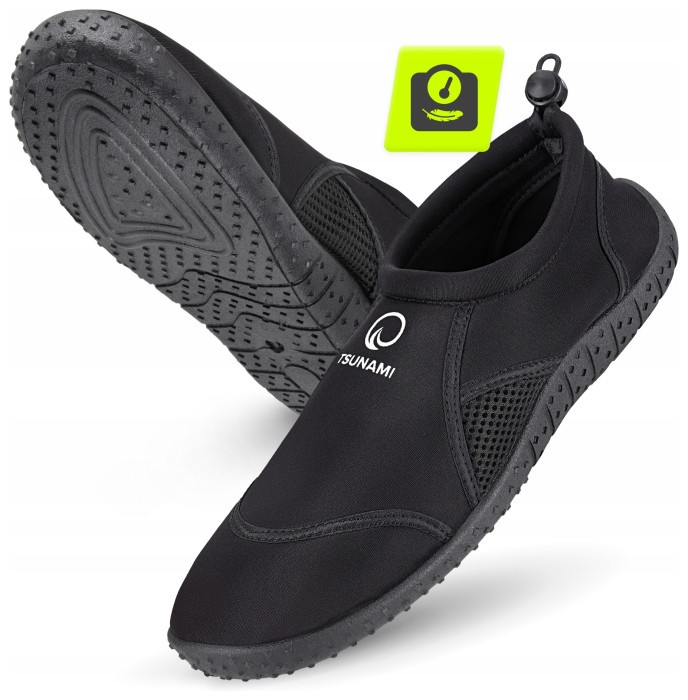 Обувь для пляжа (аквашузы) TSUNAMI Slip-On для плавания и водных видов спорта Size 30 Black (P-5905973406192)