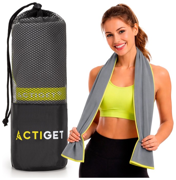 Рушник спортивний Actiget 180 x 100 см з мікрофібри ACT0192 Grey