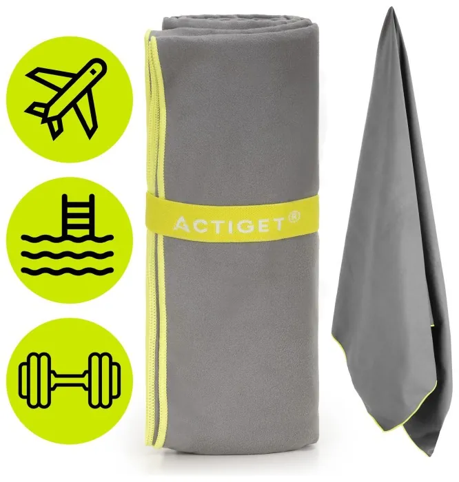 Рушник спортивний Actiget 180 x 100 см з мікрофібри ACT0192 Grey