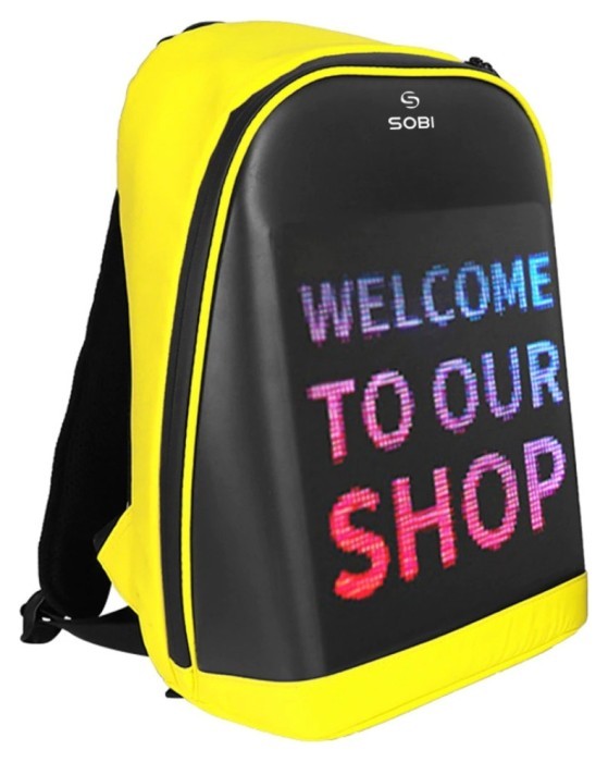 Рюкзак Sobi Pixel Plus SB9707 Yellow з LED екраном, укр, укр