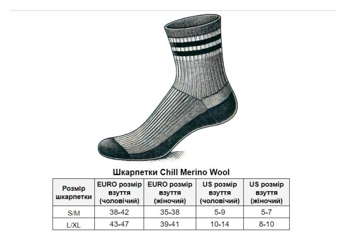 Носки TLD CHILL MERINO WOOL SOCKS; MONO [BLACK] S/M