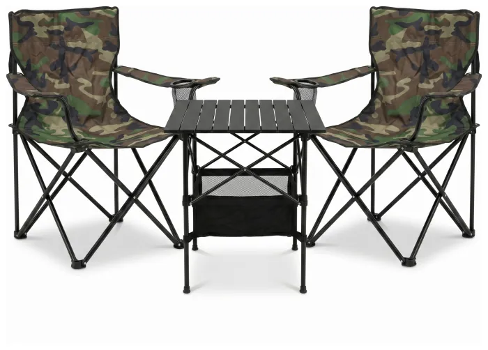 Комплект туристичний - стіл LEOBRO 52x52x50 см та 2 крісла Lite Military