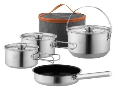 Набор посуды для кемпинга Starcamp Cookware set 3-4 HX-SK09 steel