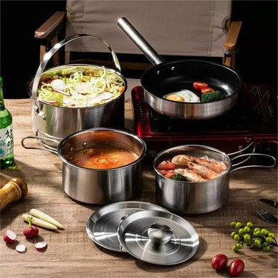 Набор посуды для кемпинга Starcamp Cookware set 3-4 HX-SK09 steel