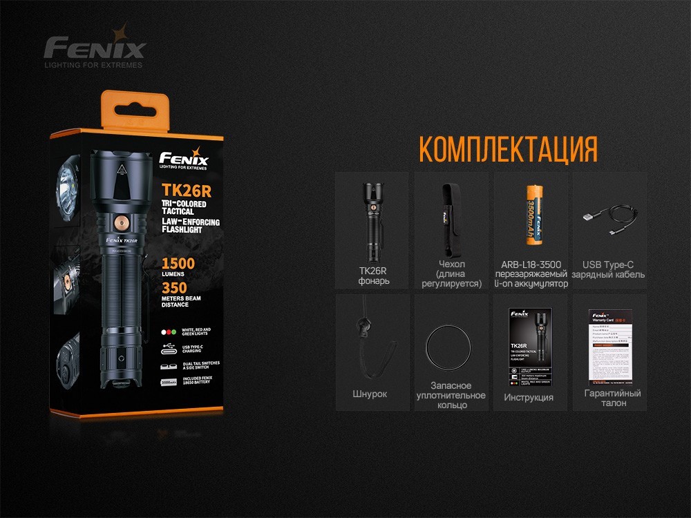 Ліхтар ручний Fenix TK26R, укр, укр