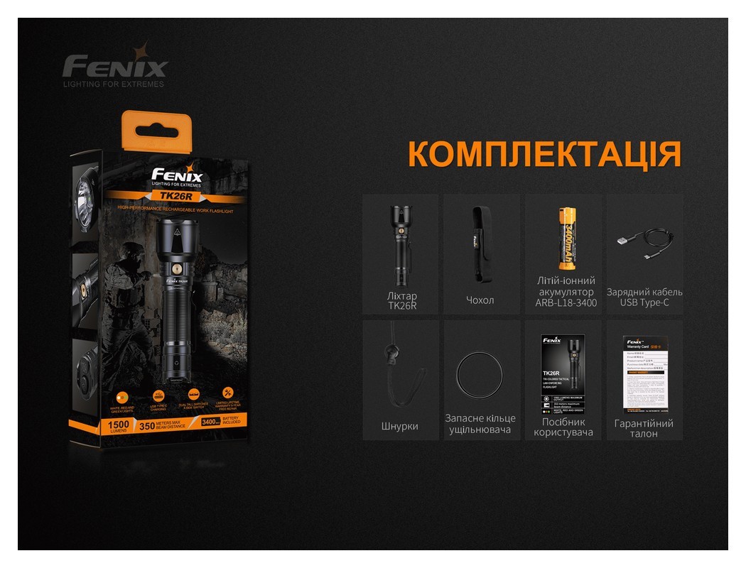 Ліхтар ручний Fenix TK26R, укр, укр