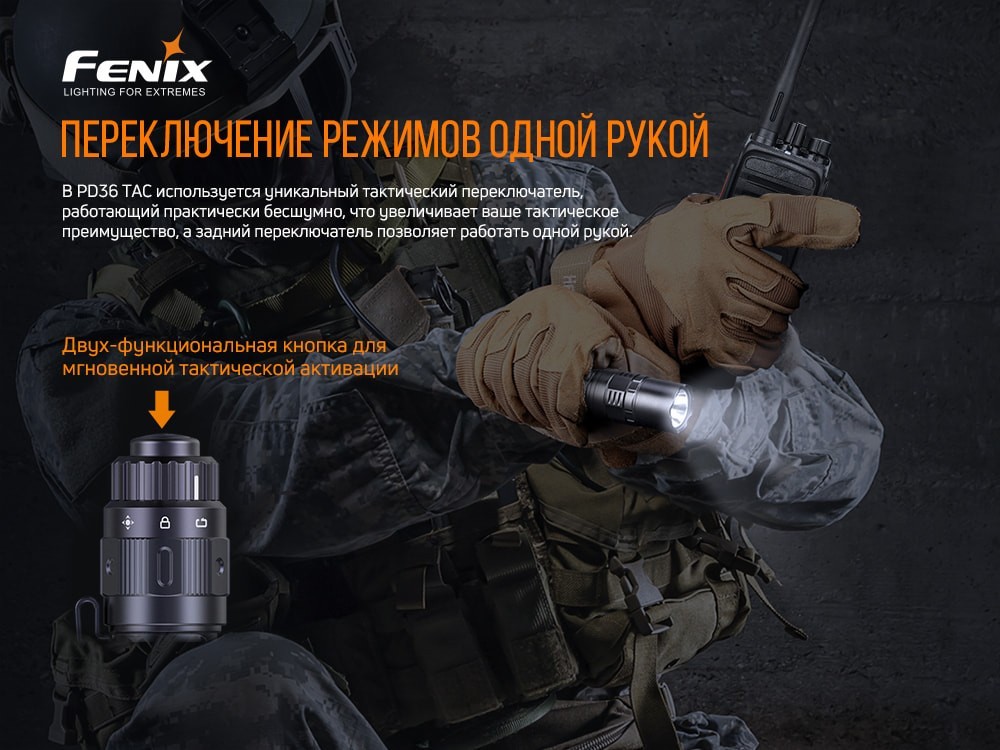 Ліхтар ручний Fenix PD36TAC, укр, укр