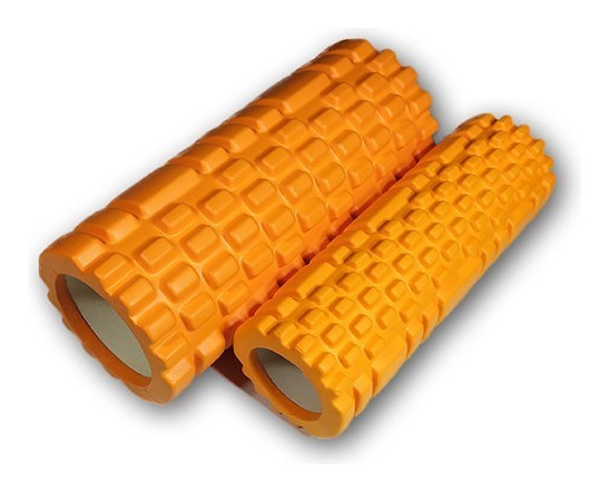 Масажний ролик EasyFit Grid Roller Double 33 см Помаранчевий