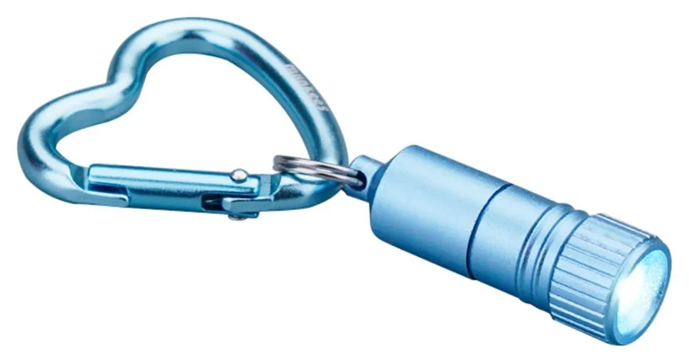 Munkees 10882 брелок-ліхтарик Mini LED Flashlight with Heart-Carabiner blue (10882-BL)