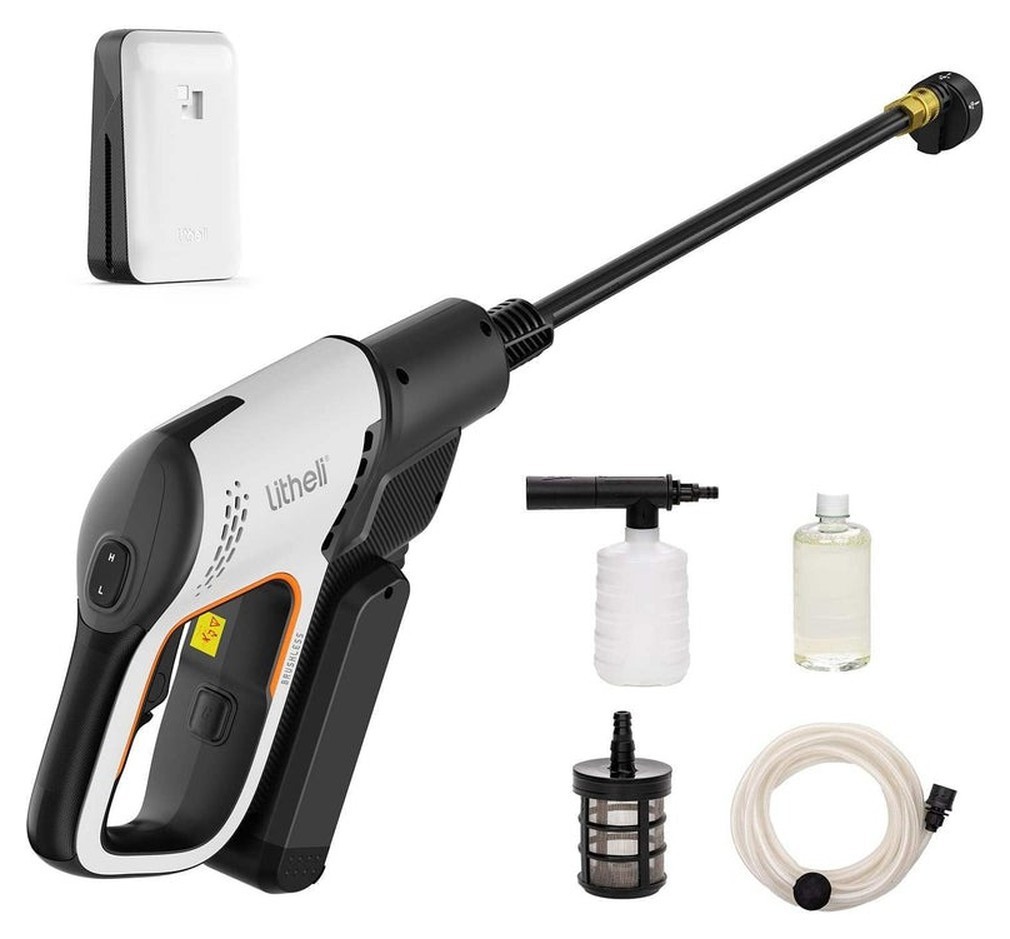 Акумуляторна мийка високого тиску, живлення від павербанку (УМБ Litheli Power Bank 20000 mAh, 45 W, 4А в комплекті), укр, укр