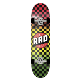RAD скейтборд Checkers Complete Skateboard 8&quot; - Rasta Fade