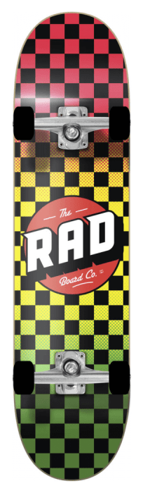 RAD Скейтборд Checkers Complete Skateboard 8" - Rasta Fade, укр, укр