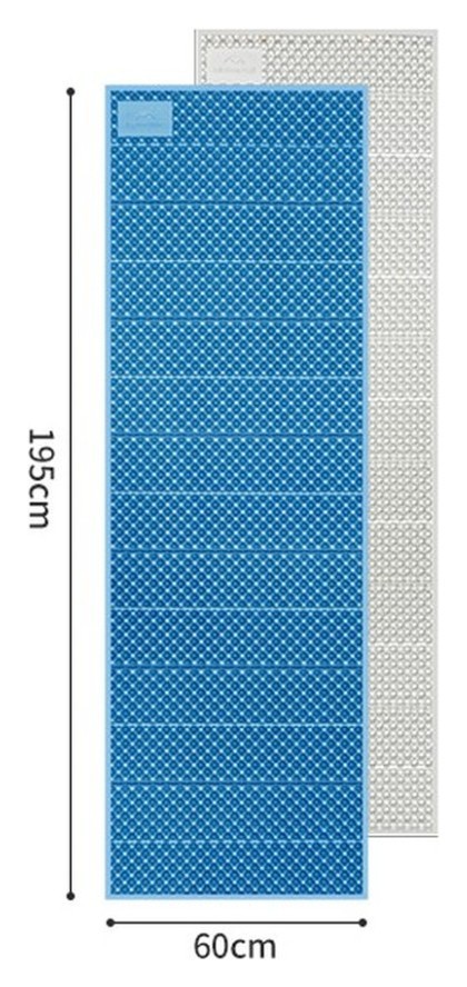 Килимок туристичний складаний одномісний IXPE Naturehike CNK2450WS044 з алюмінієвою плівкою, 195x60x1.8 см, синій, укр, укр