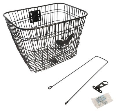 Корзина Сталь на рулевую колонку 24-28" 360*270*250 мм со стойкой 400L 25,4" CK-005B черная