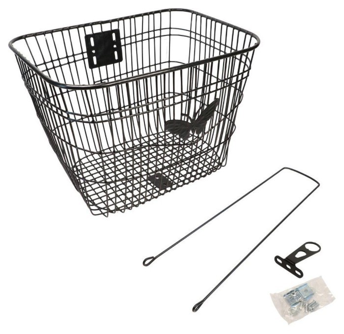 Корзина Сталь на рулевую колонку 24-28" 360*270*250 мм со стойкой 400L 25,4" CK-005B черная