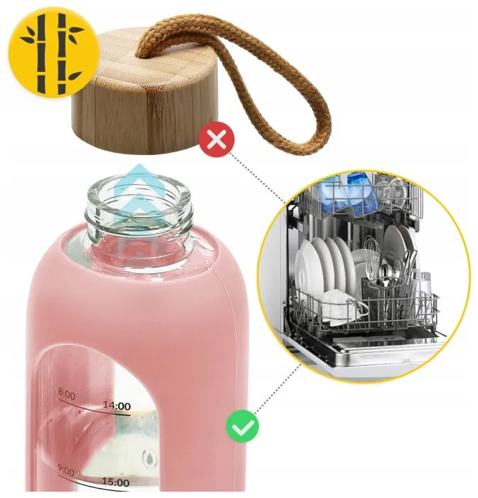 Бутылка для воды спортивная 4FIZJO 1000 мл стеклянная Pink (P-5905973403887)