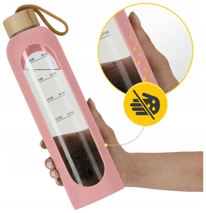 Бутылка для воды спортивная 4FIZJO 1000 мл стеклянная Pink (P-5905973403887)