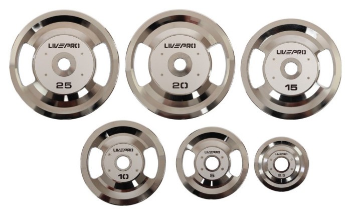 Блинчики диски стальные 2 Handle металлическая втулка LiveUp LP8338-20 ø51мм 20кг серый