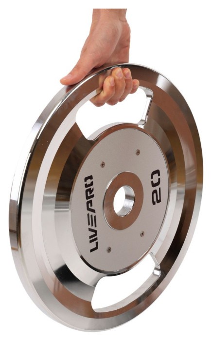 Блинчики диски стальные 2 Handle металлическая втулка LiveUp LP8338-20 ø51мм 20кг серый