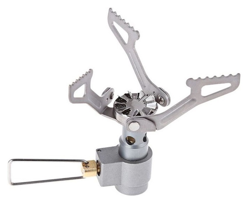 Набор Газовая горелка титановая BRS-3000T + Газовый баллон резьбовой бутановый Quest, 450гр