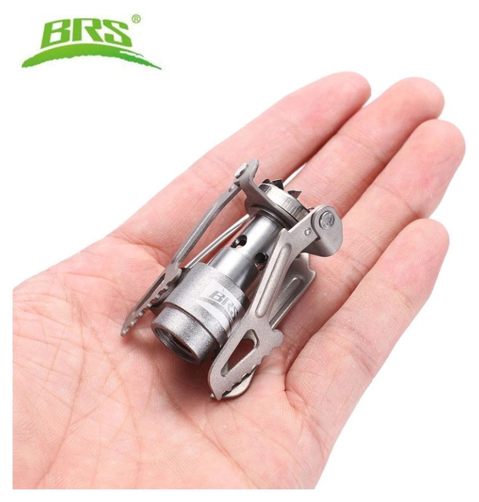 Набор Газовая горелка титановая BRS-3000T + Газовый баллон резьбовой бутановый Quest, 450гр