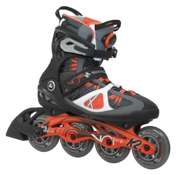 Роликовые коньки для взрослых K2 VO2 90 BOA M 44 (10.5US) 285мм Black/grey/orange (050009)